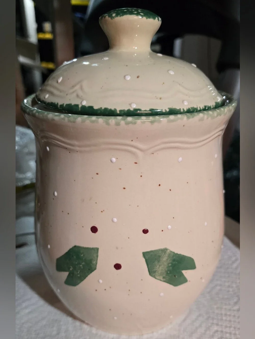 Snowman Stoneware Cookie Jar With Salt And Pepper Shakers